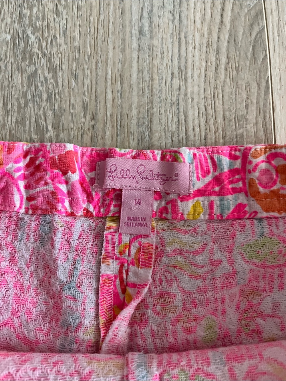Lilly Pulitzer Girl’s Pink Shorts More Kinis in the Keys Pull-on Adjustable 14 - Picture 2 of 8